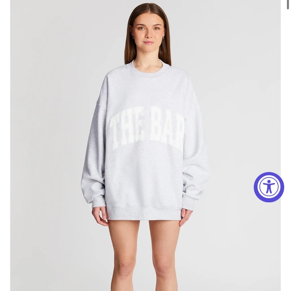 The Bar Varsity Sweatshirt Grey with White Lettering Medium
